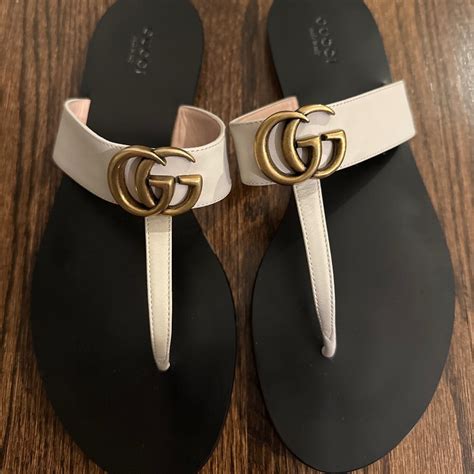 gucci marmont strap flat sandal|Gucci Marmont thong sandals sale.